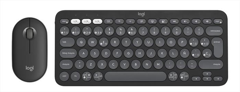 "LOGITECH - Tastiera + Mouse Pebble 2 Combo-Graphite"
