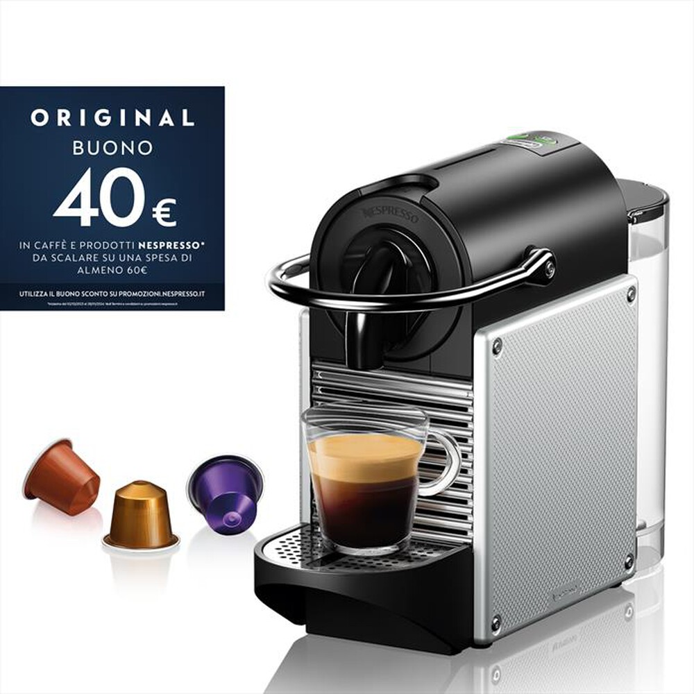 "DE LONGHI - PIXIE REFRESH NESPRESSO EN124.S MACCHINA CAFFÈ-Silver"