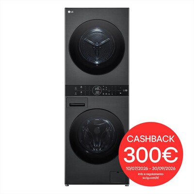 LG - Lavasciuga WASHTOWER WT1210BBF 12/10 Kg Classe A-Platinum Black