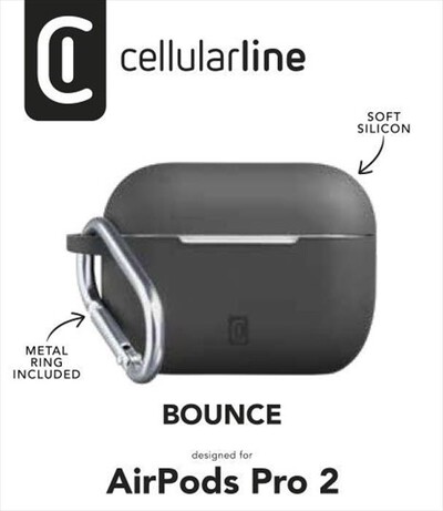 CELLULARLINE - Custodia BOUNCEAIRPODSPRO2K per AirPods Pro 2-Nero