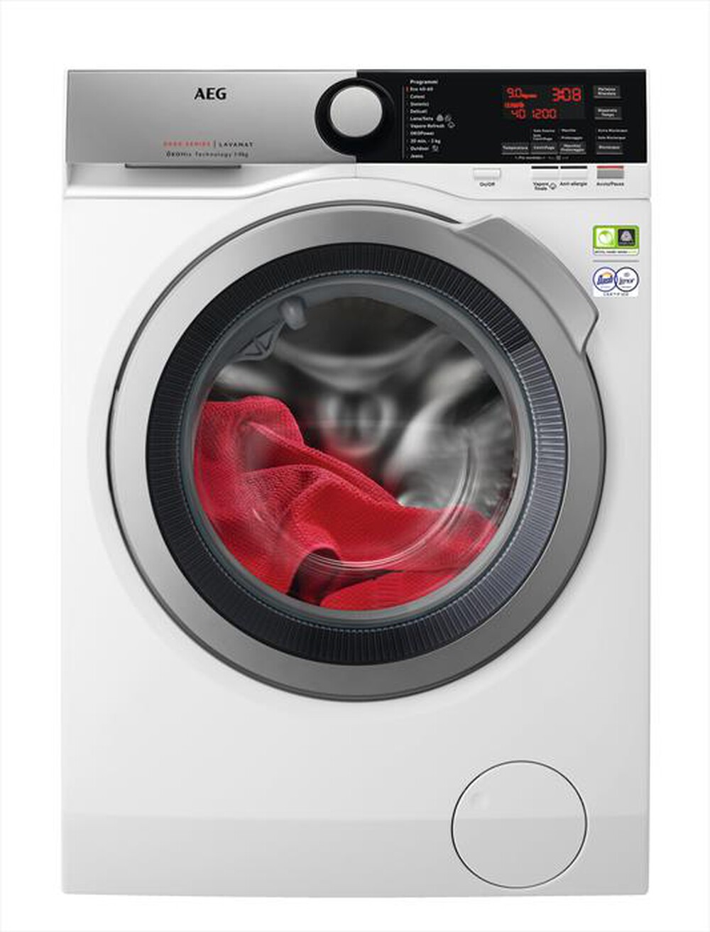 "AEG - Lavatrice L8FEE94SG 9 Kg Classe A-Bianco/oblò silver"
