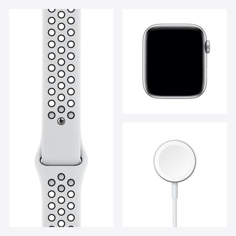 "APPLE - Watch Nike Series 6 GPS+Cell 44mm All Silver-Sport Pure Platinum/Black"