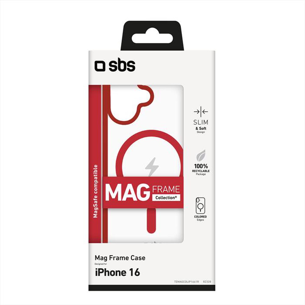 "SBS - Cover Mag Frame iPhone 16 TEMAGCOLIP1661R-Rosso"