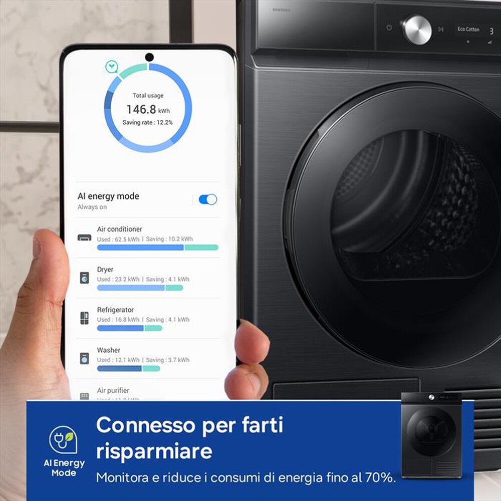 Immagine del prodotto SAMSUNG - Asciugatrice DV90DB7845GBU3 9Kg Classe A-Nero