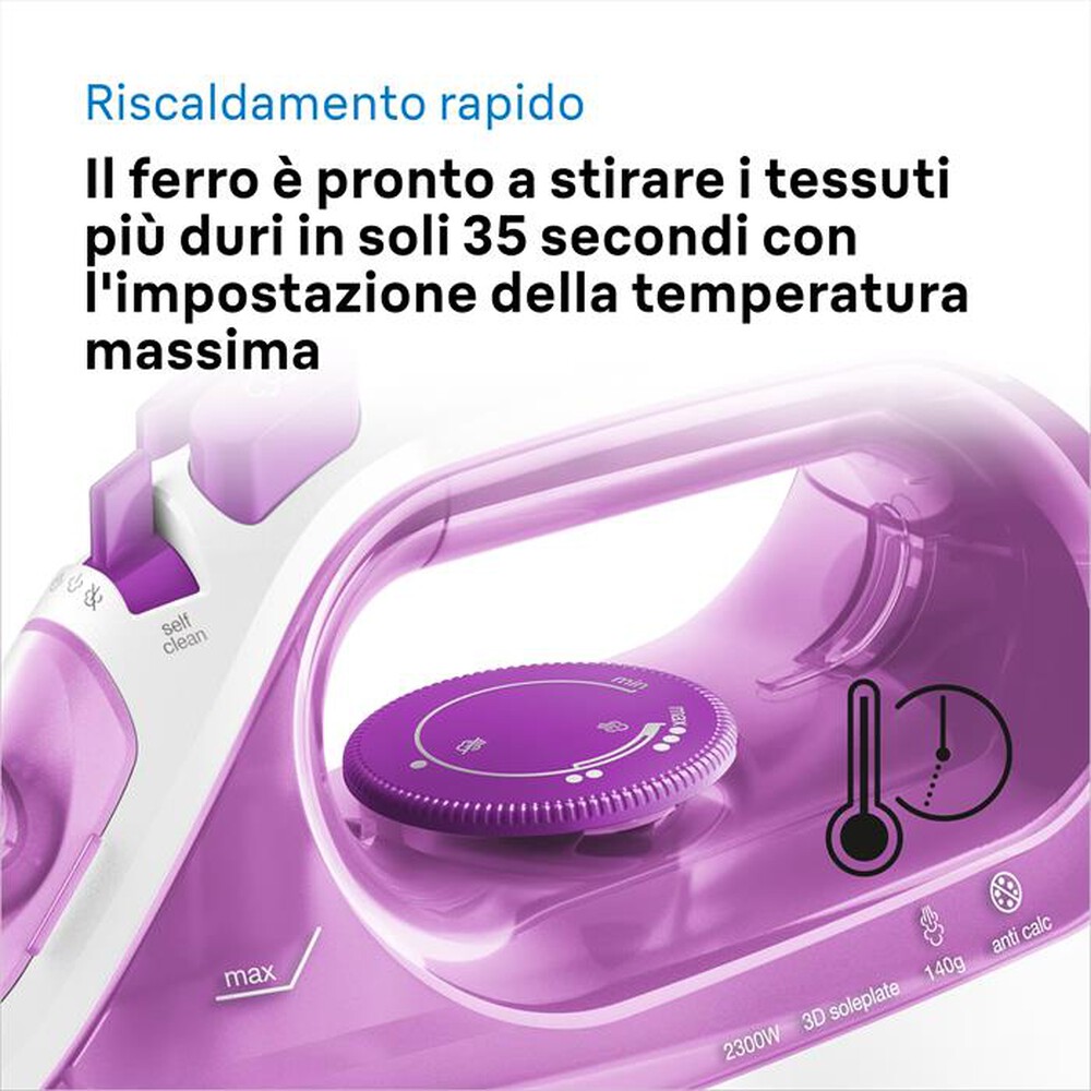 Immagine del prodotto BRAUN - Ferro da stiro a vapore TEXSTYLE 3 SI3030PU-BIANCO/ROSA