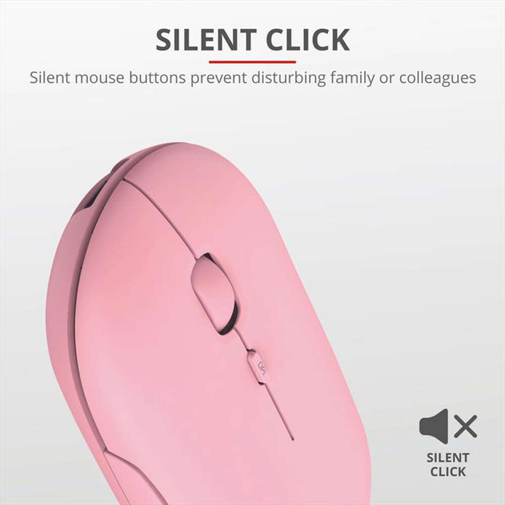 "TRUST - PUCK WIRELESS MOUSE PINK-Pink"