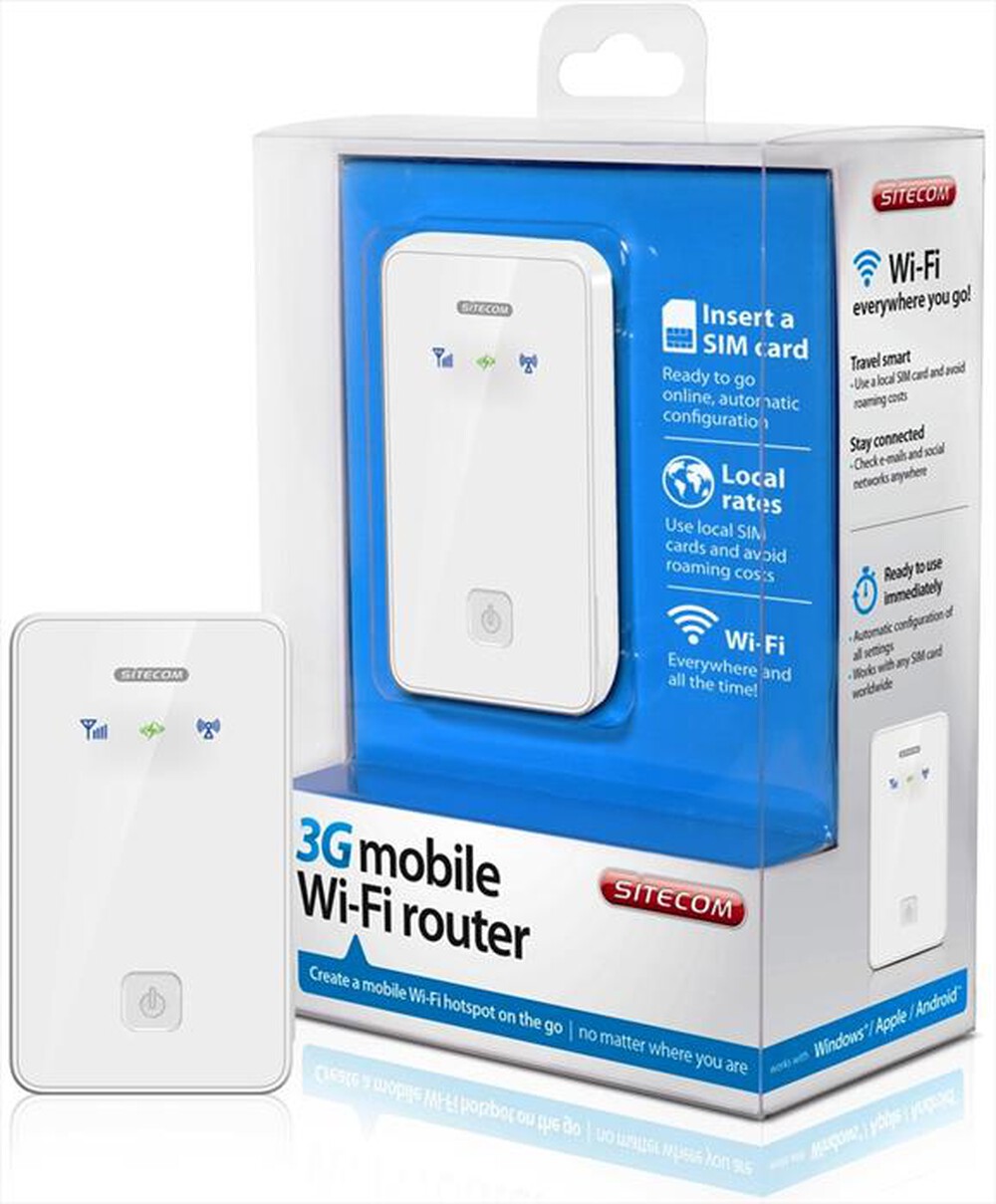 "SITECOM - WLM-1000 3G Mobile Wi-Fi Router-Bianco"