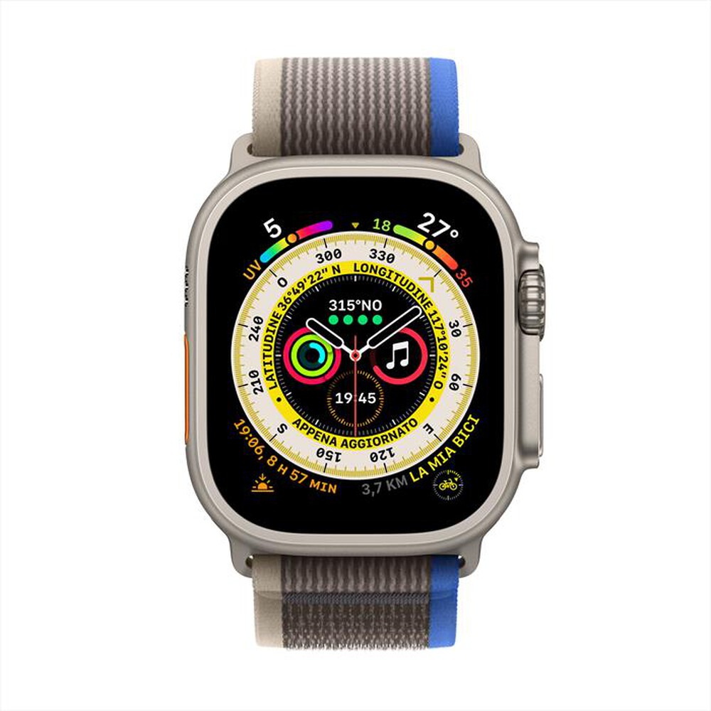"APPLE - Watch Ultra GPS + Cellular 49mm S/M-Trail Loop Blu/Grigio"