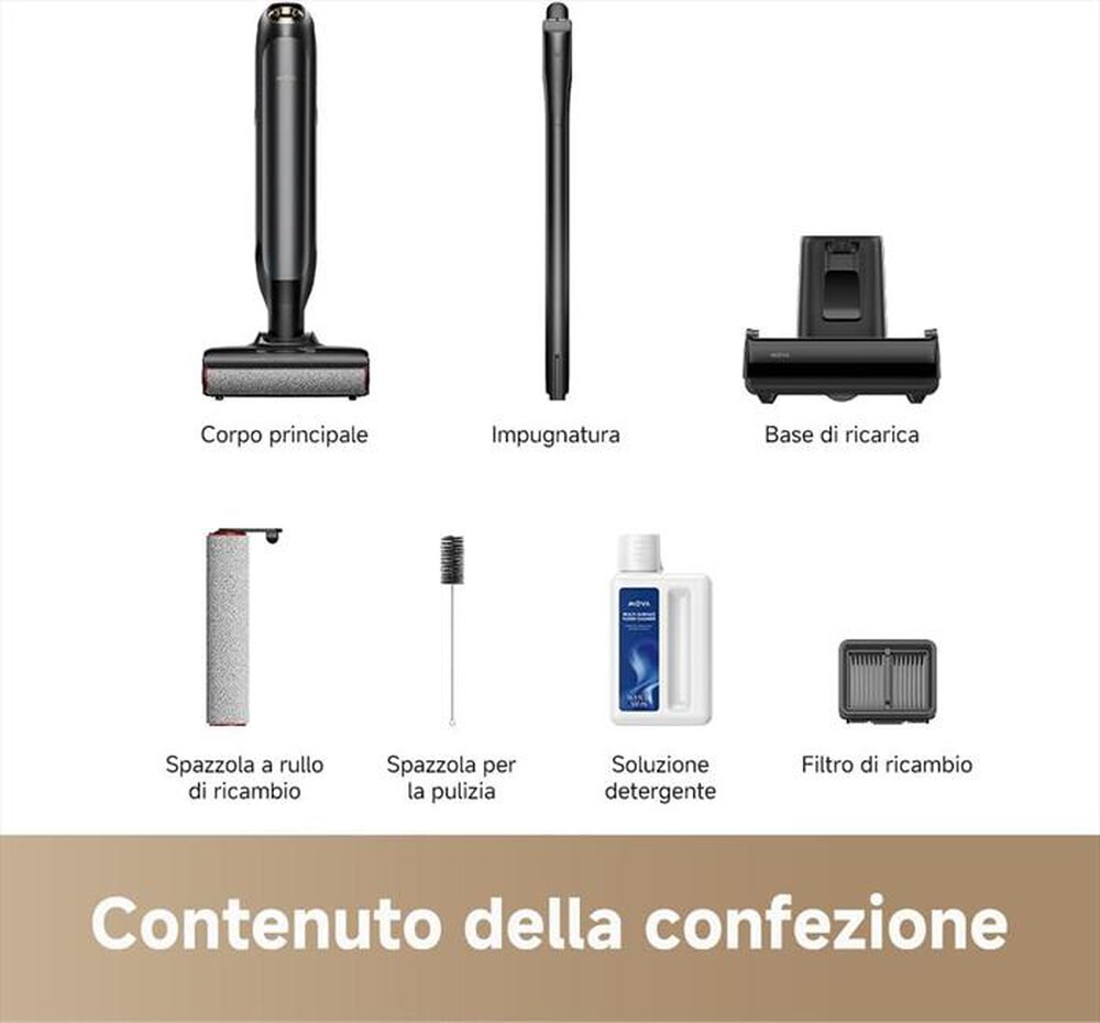"MOVA - Scopa ricaricabile M10-Grigio"