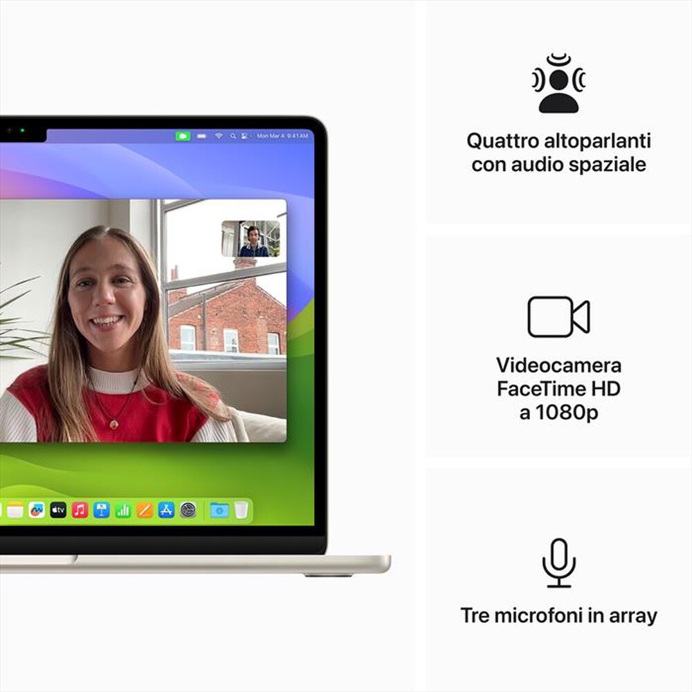 "APPLE - MacBook Air 13\" M3 Core CPU 8 GPU 8 16GB 256GB SSD-Galassia"