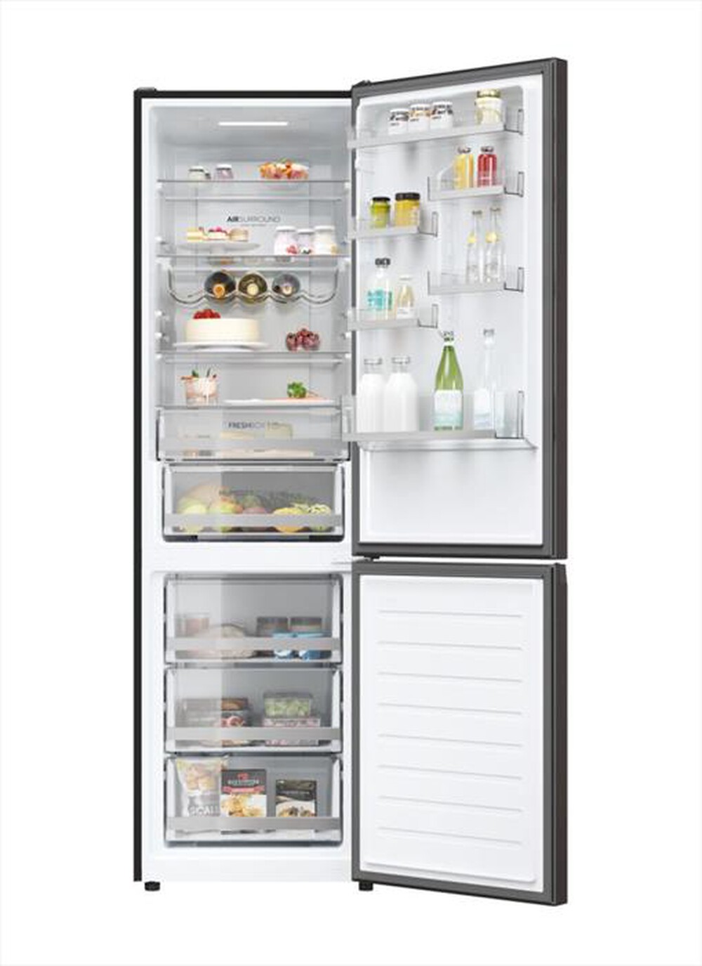 "HAIER - Frigorifero combinato HDW5620CNPD Classe C 377 lt-Argento"