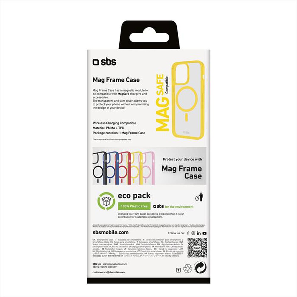 "SBS - Cover Mag Frame iPhone 16 Pro Max TEMAGCOLIP1667PY-Giallo"