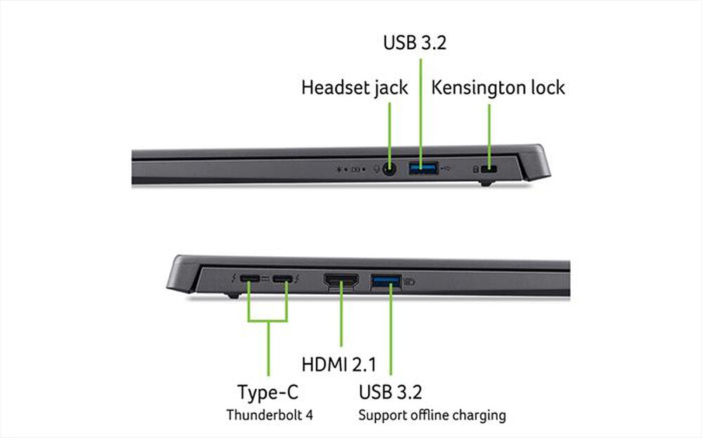 "ACER - NOTEBOOK ASPIRE 16 A16-71M-75YJ - 16 POLLICI-Grigio"