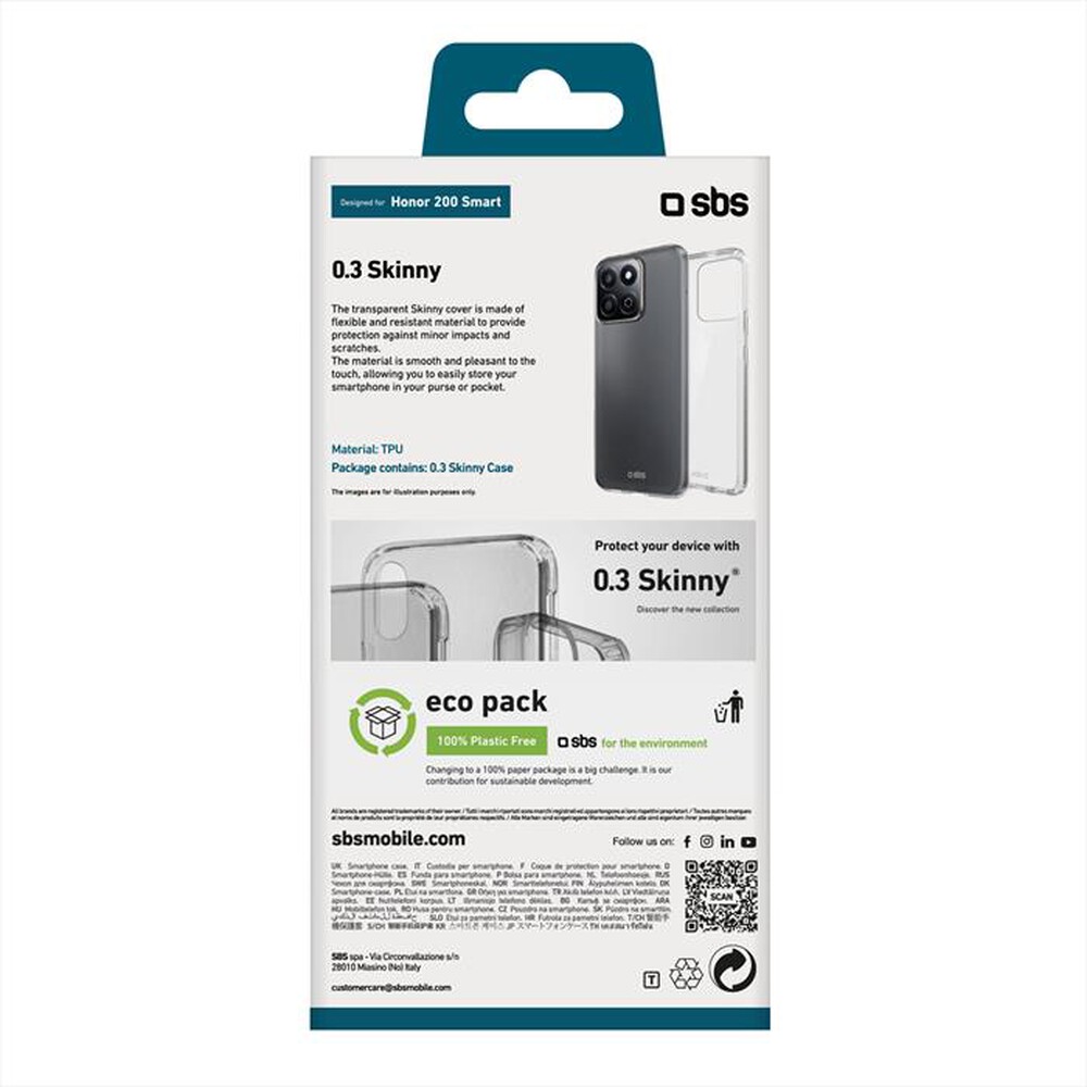 Immagine del prodotto SBS - Cover Skinny Honor 200 Smart TESKINHO200SMT-Trasparente