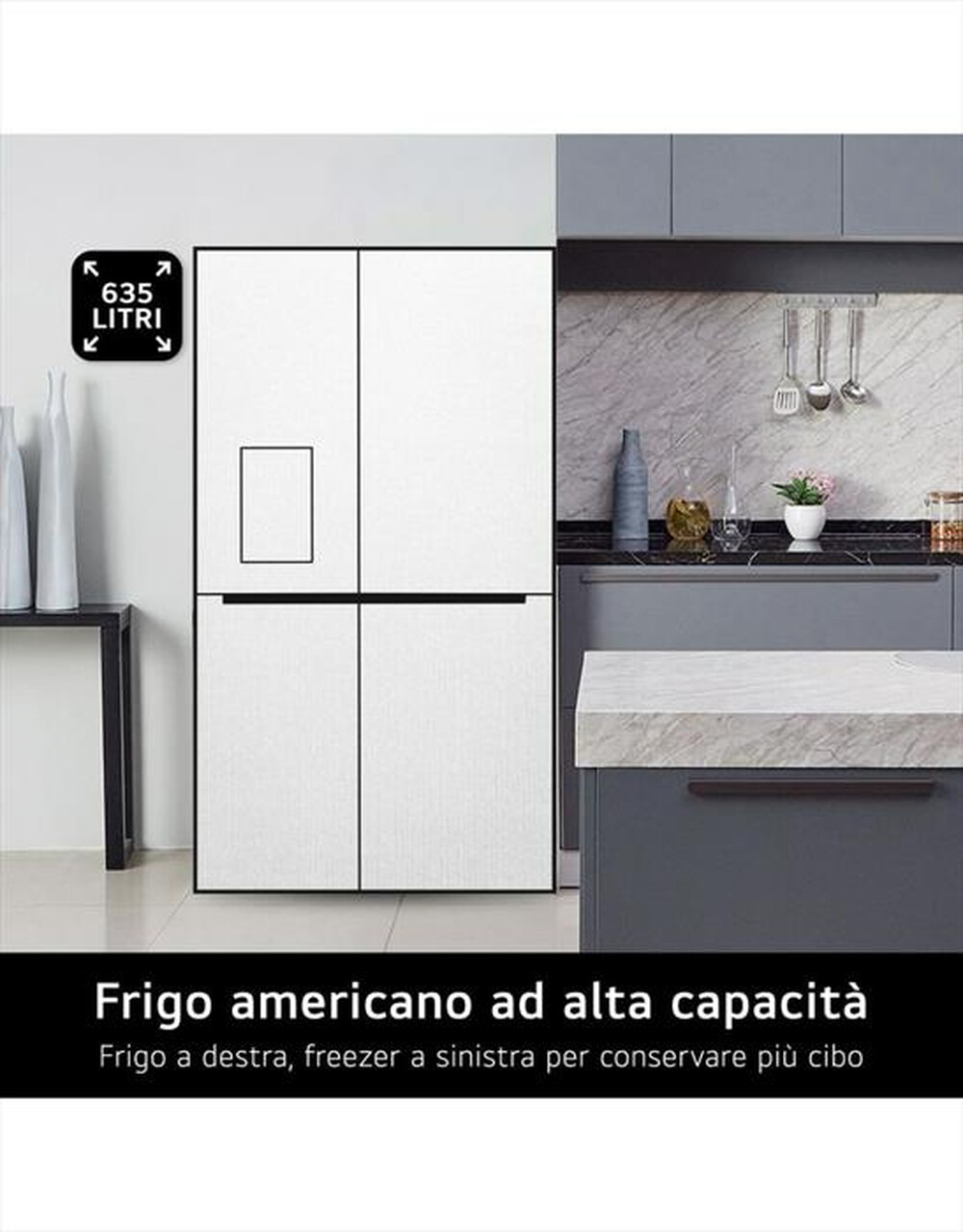 "LG - Frigorifero side by side GSGV80EPLL InstaView - E-Black"