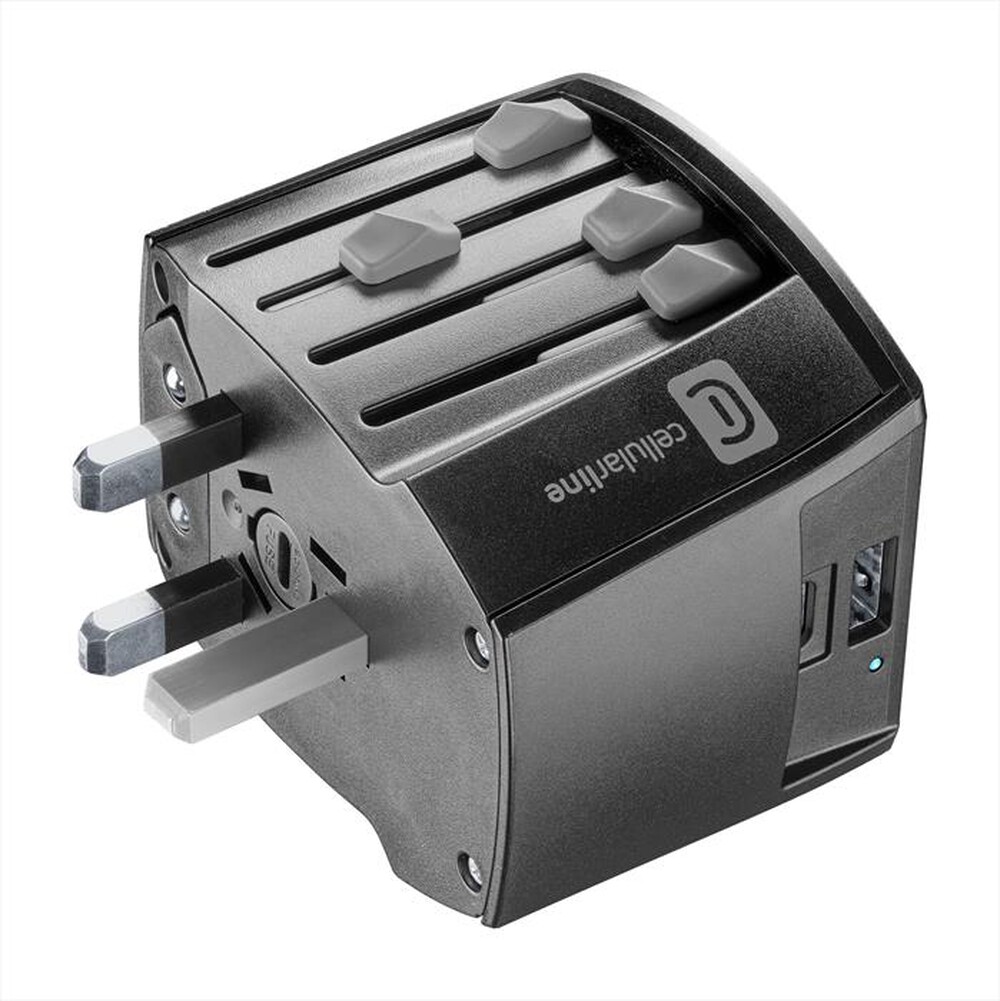 "CELLULARLINE - WORLD TRAVEL CHARGER-Black"