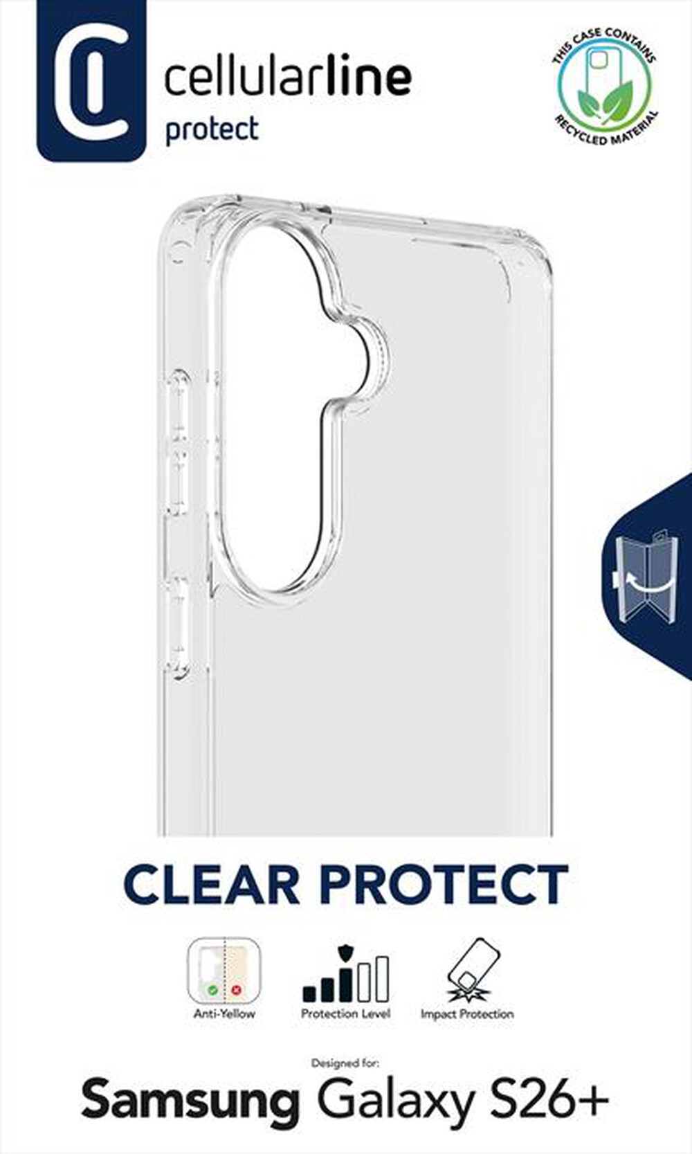 Immagine del prodotto CELLULARLINE - Custodia rigida Clear Protect per Galaxy S26+-Trasparente