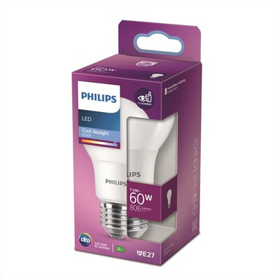 PHILIPS - LED  GOCCIA 60W E27 6500K NON DIM-White