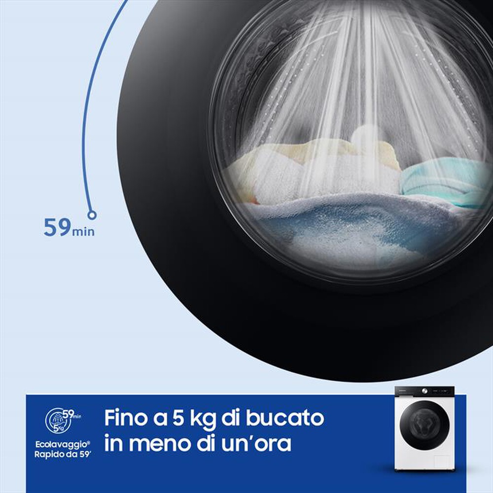 "SAMSUNG - Lavatrice WW11BB744DGES3 11Kg Classe A-bianco oblò black"