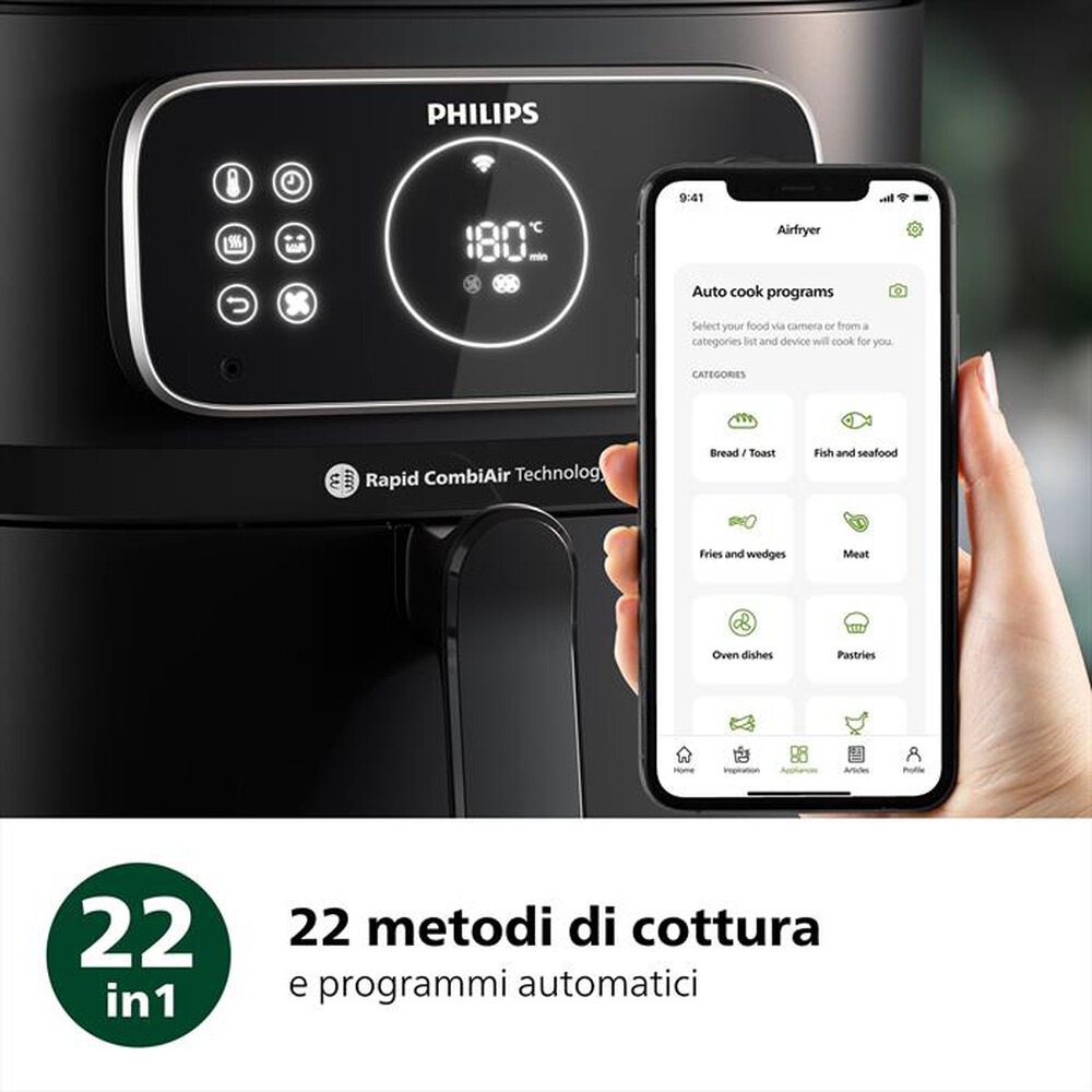 "PHILIPS - FRIGGITRICE AIRFRYER SERIE 7000 DA 8.3L HD9876/90-nero"