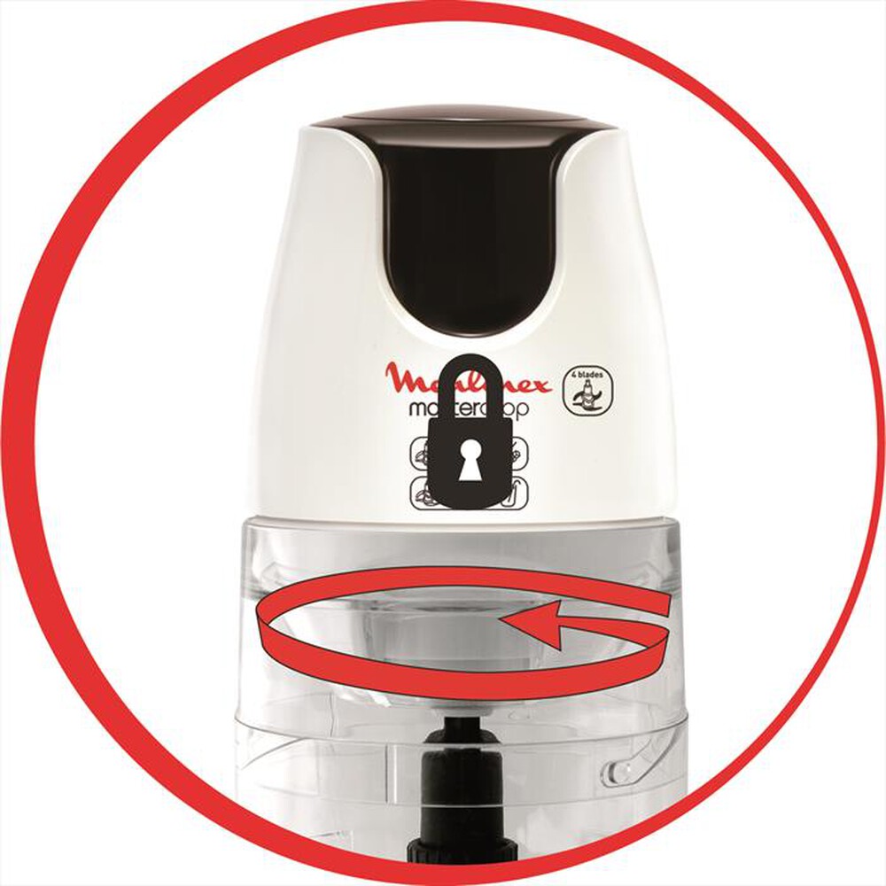"MOULINEX - DJ450B Tritatutto Masterchop 3 in 1-White & Dark Warm Grey"