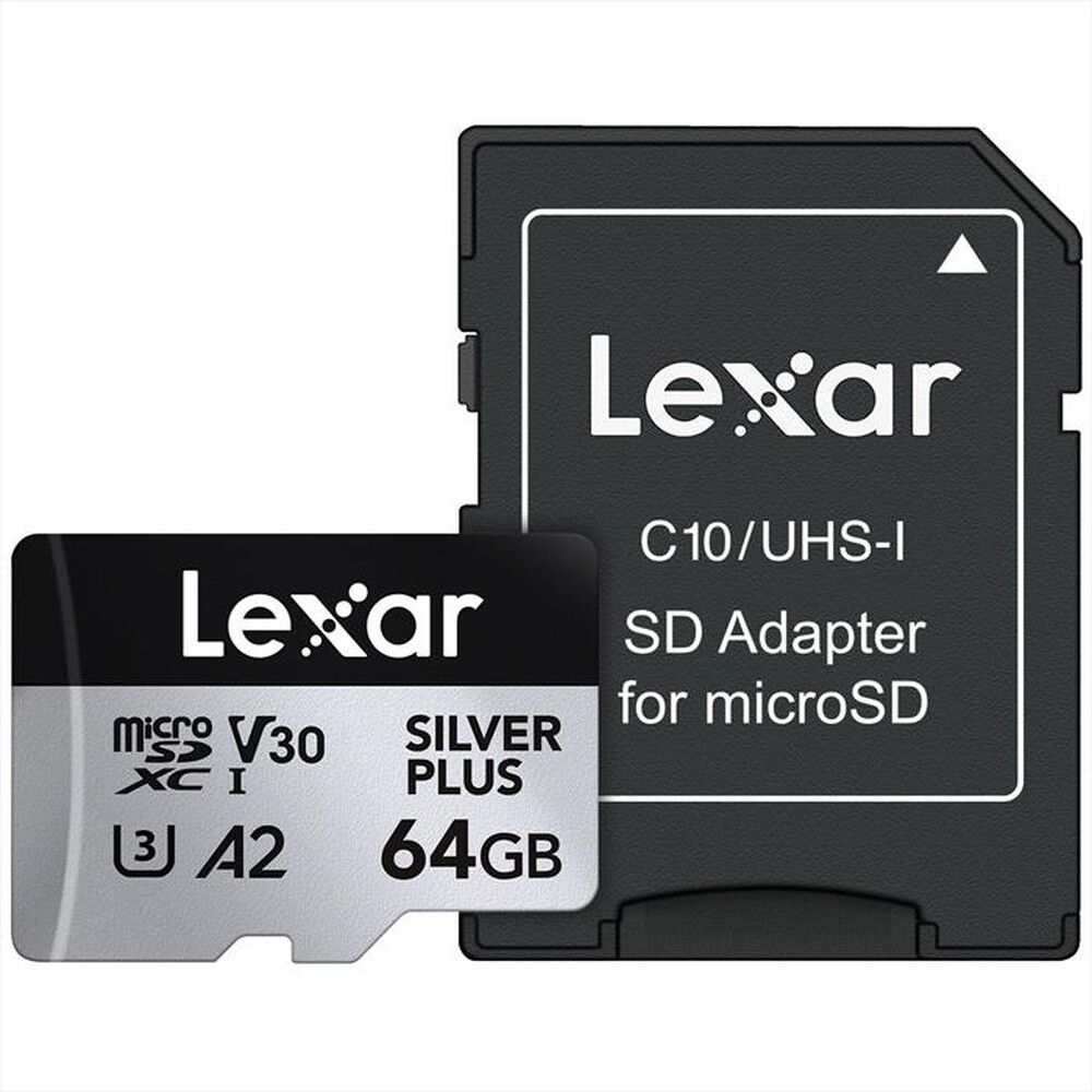 Immagine del prodotto LEXAR - 64GB MICROSDXC SILVER PLUS A2 V30-Silver