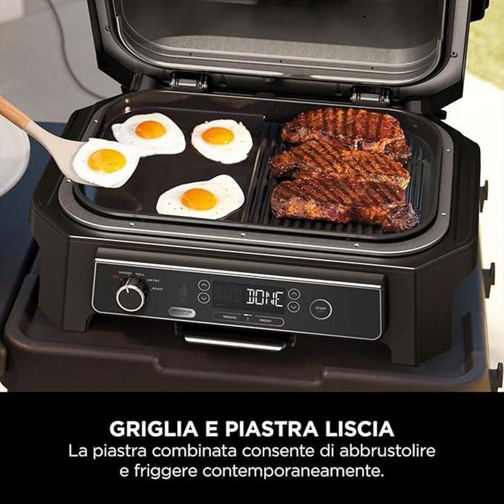 "NINJA - PIASTRA LISCIA E GRIGLIA COMBINATA PER WOODFIRE XL-Nero"