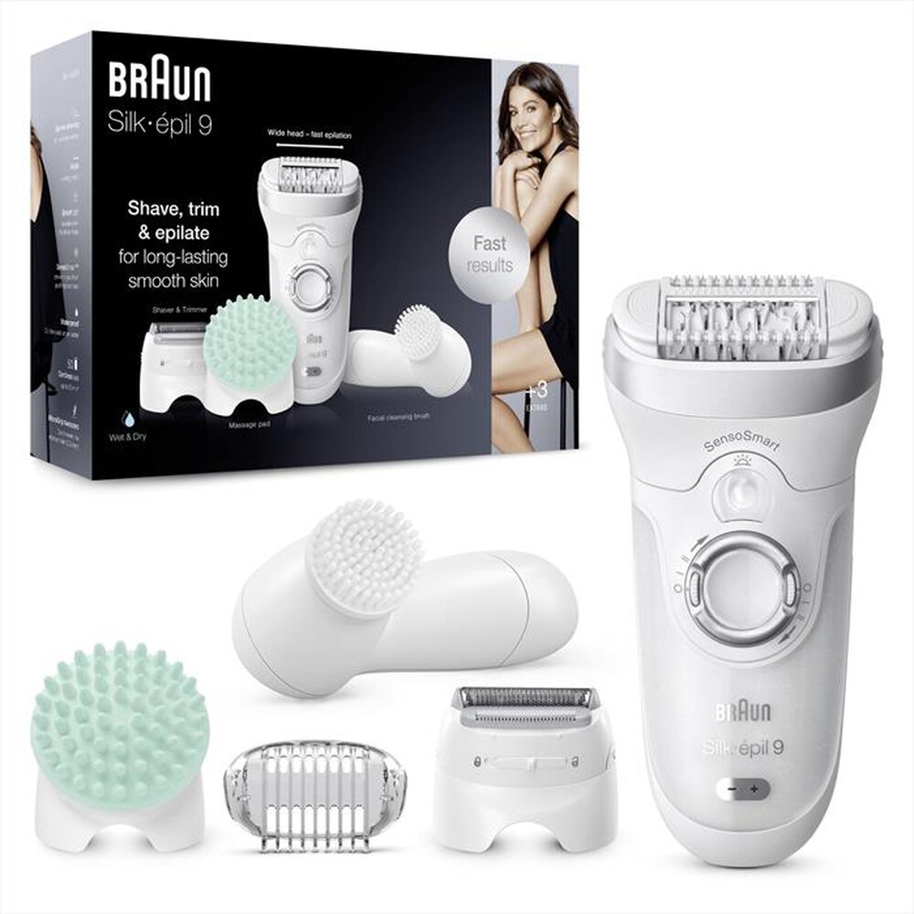 BRAUN - Epilatore SILK-ÉPIL 9 9-865-BIANCO/ARGENTO