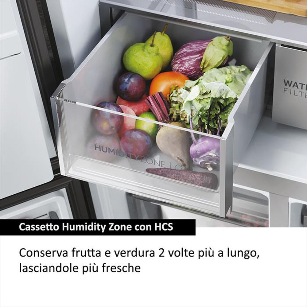 Immagine del prodotto HAIER - Frigorifero side by side HCR7918EIMP ClasseE 601lt-Platino, Acciaio inossidabile