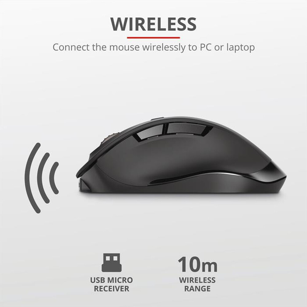 "TRUST - FYDA RCHRGABLE WRL MOUSE-Black"