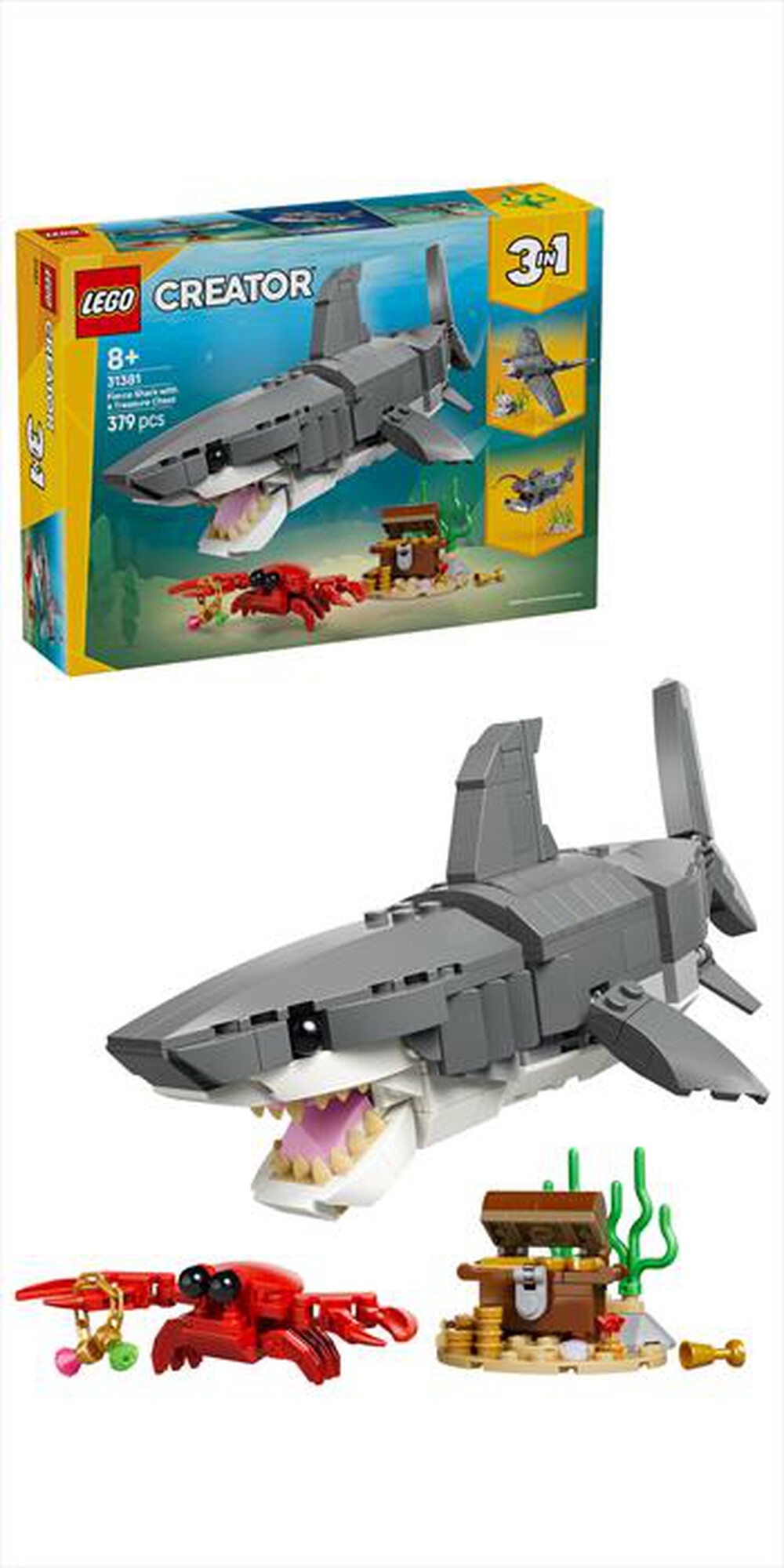 Immagine del prodotto LEGO - CREATOR 3IN1 Squalo con scrigno del tesoro - 31381