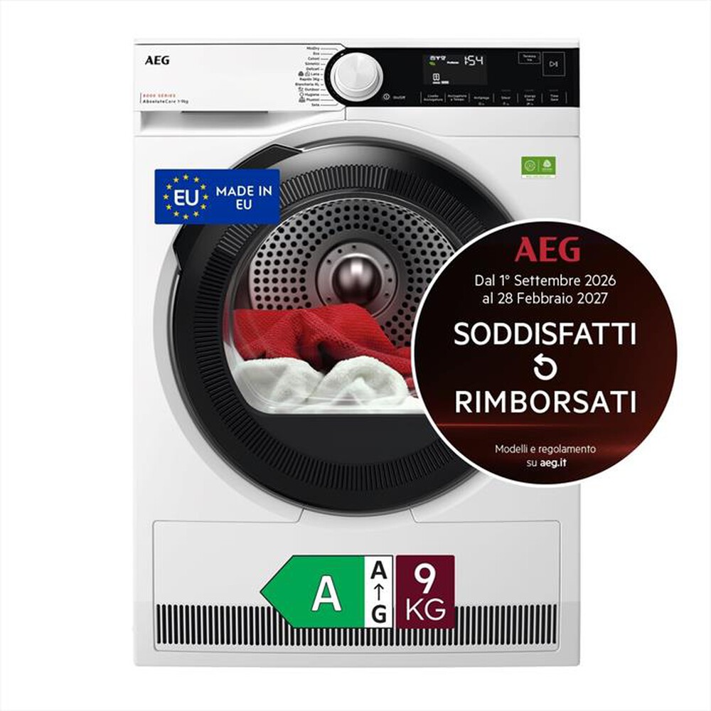 Immagine del prodotto AEG - Asciugatrice 9Kg TR8HD9A Classe A-Bianco
