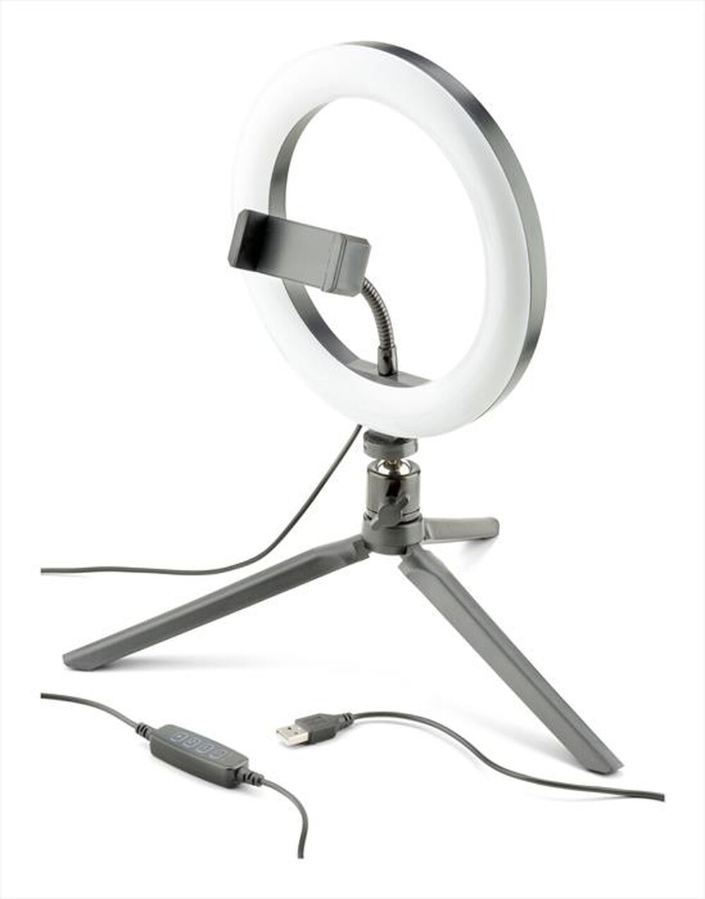 Immagine del prodotto CELLULARLINE - SELFIERINGK Treppiede con anello led per selfie-Nero