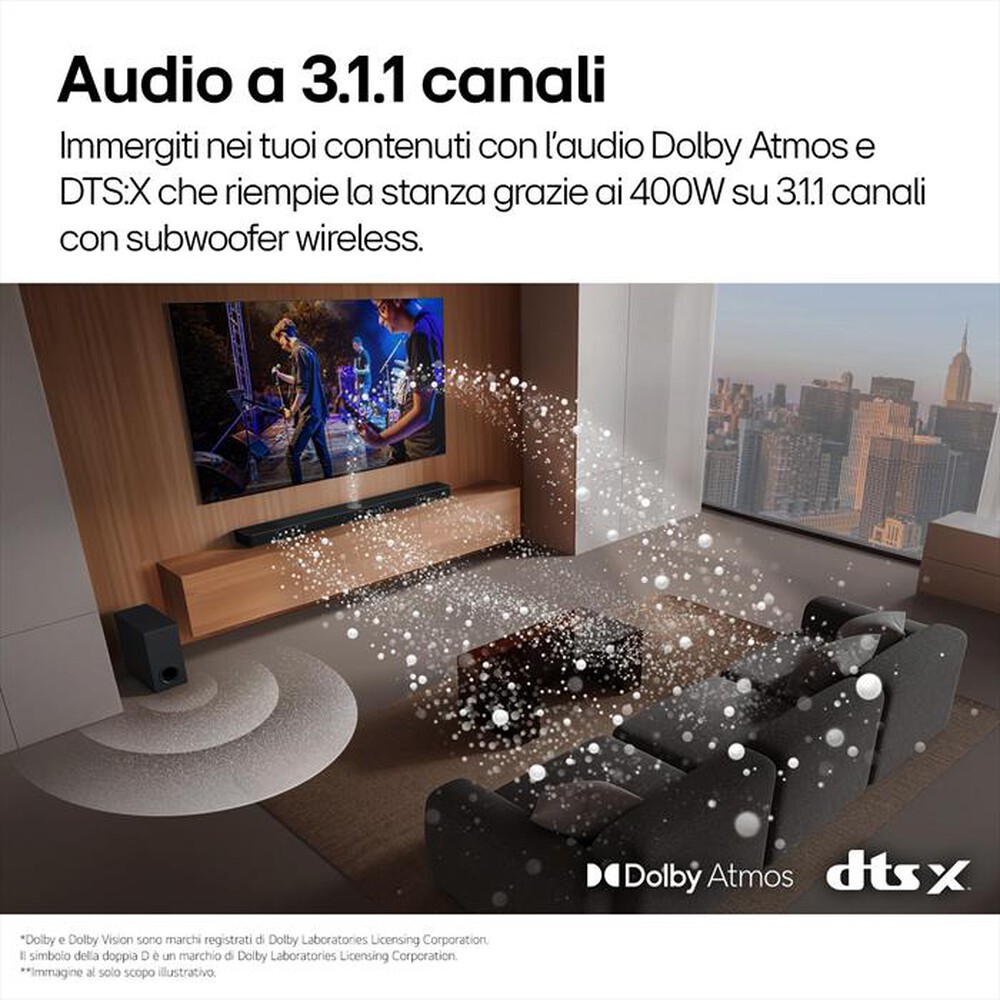 "LG - Soundbar + subwoofer S70TY-Nero"