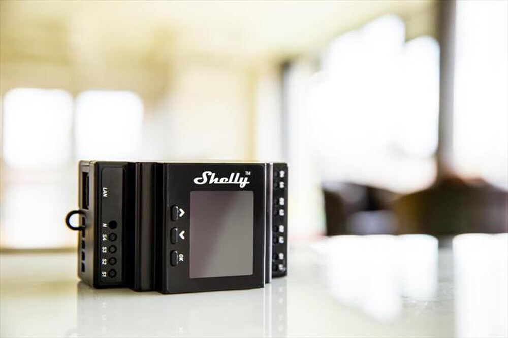 "SHELLY - Interruttore relè PRO 4PM-Black"