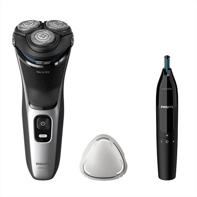 PHILIPS - RASOIO ELETTRICO SERIE 3000 S3143/02-Argento Brillante