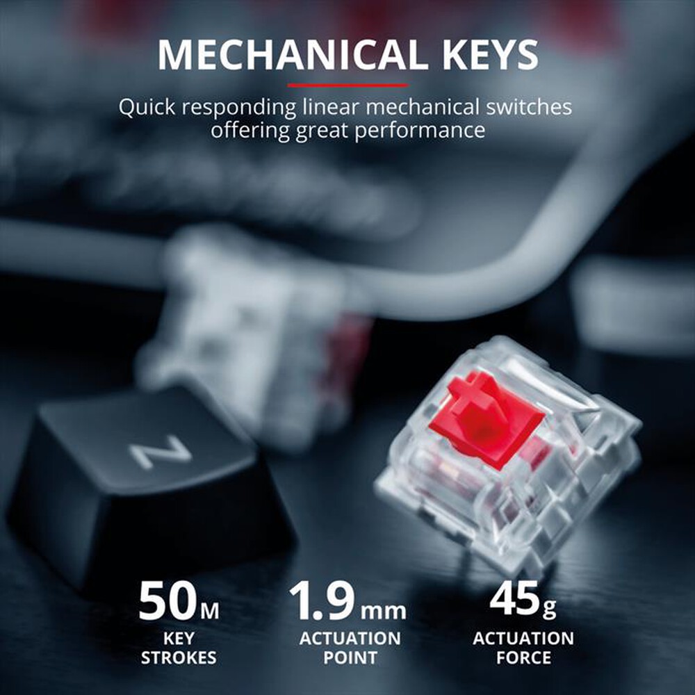 "TRUST - GXT877 SCARR MECHANICAL KEYBOARD IT-Black/RGB"