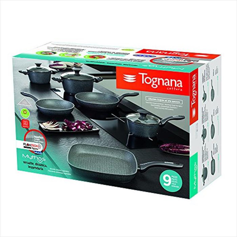 "TOGNANA - Mythos/Batteria pentole 9 pezzi-Nero"