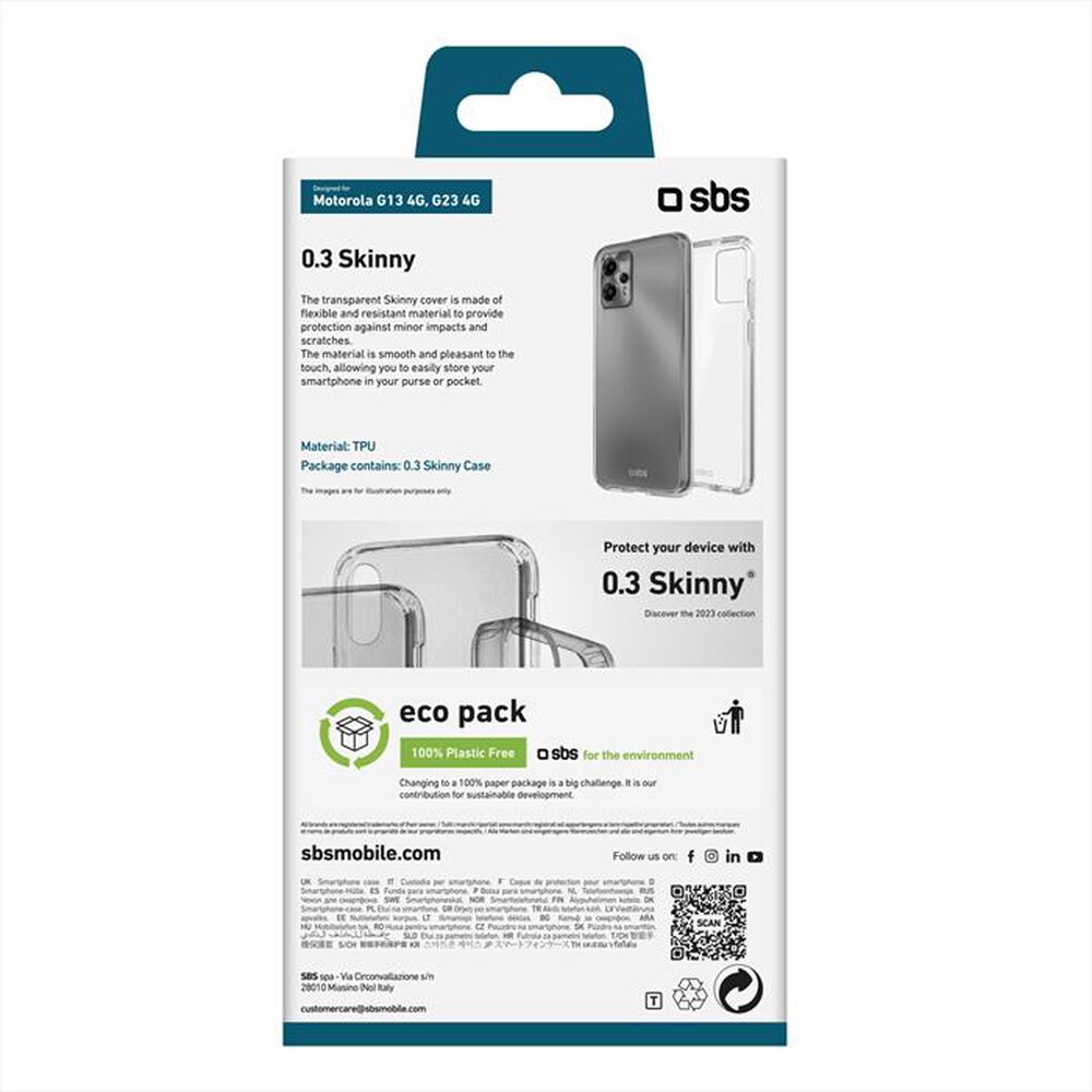 Immagine del prodotto SBS - Cover skinnyTESKINMOG13T Motorola G13 4G/G23 4G-Trasparente