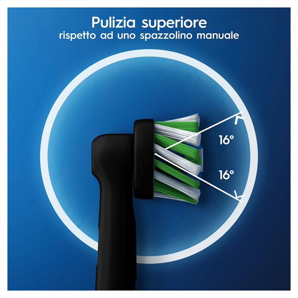"ORAL-B - Testine Crossaction Con CleanMaximiser, 3 Pezzi-Nero"