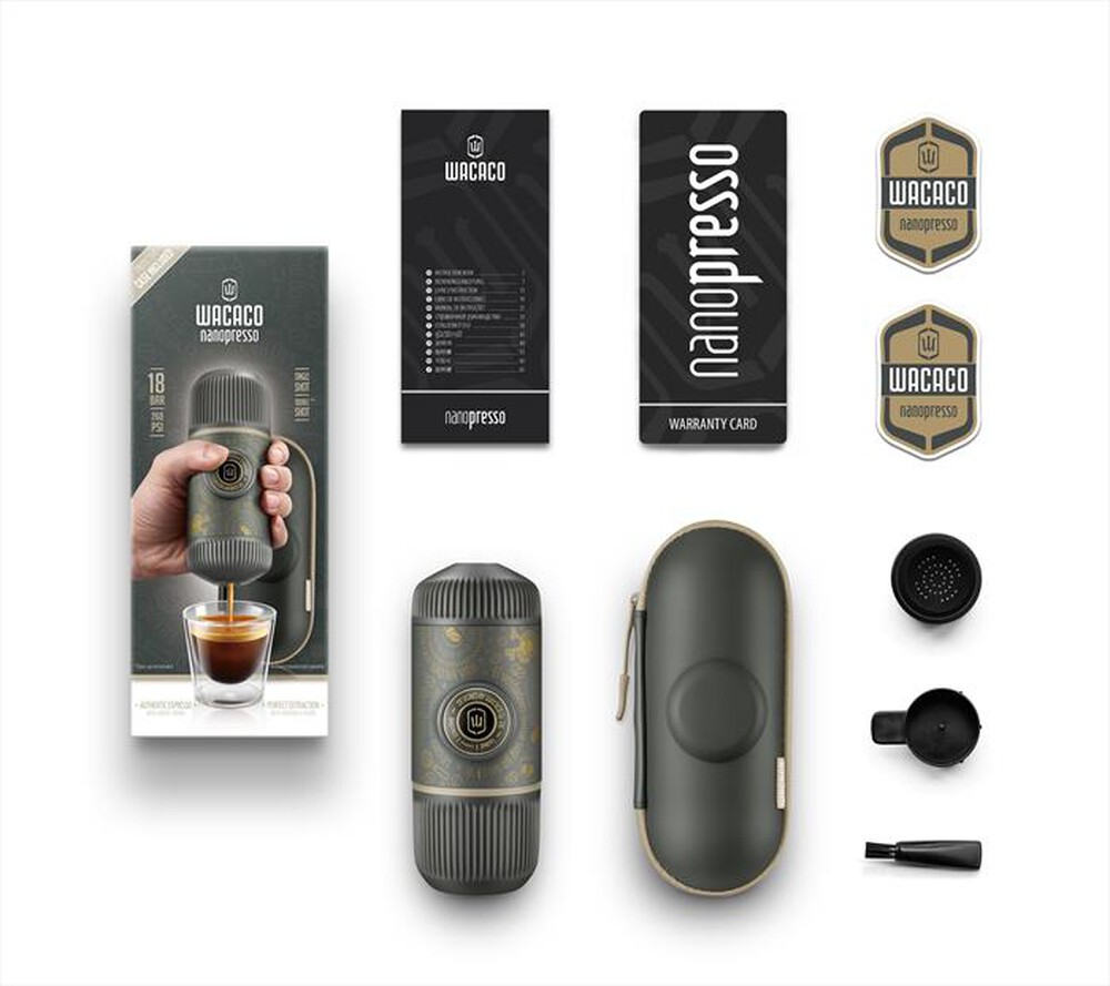 "WACACO - Macchina per caffè espresso NANOPRESSO+CASE-GRIGIO DARK SOUL"
