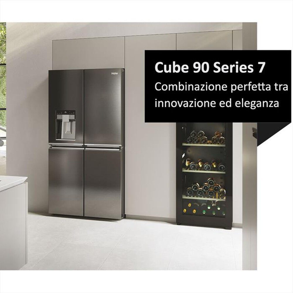 Immagine del prodotto HAIER - Frigorifero side by side HCR7918EIMP ClasseE 601lt-Platino, Acciaio inossidabile