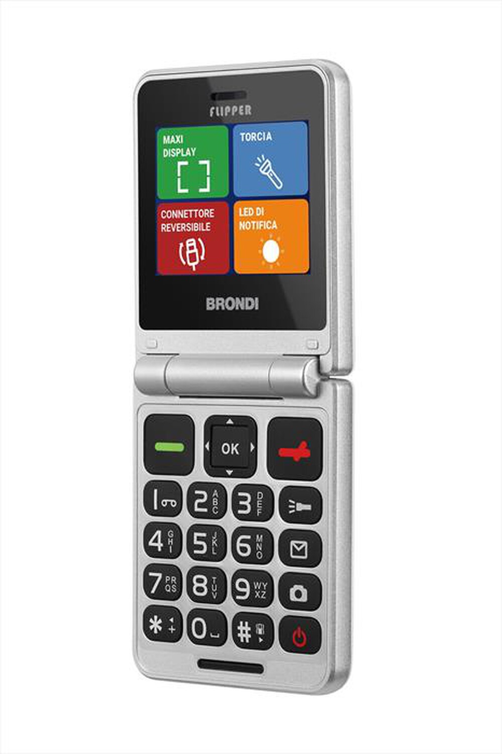 Immagine del prodotto BRONDI - Cellulare FLIPPER-WHITE METAL