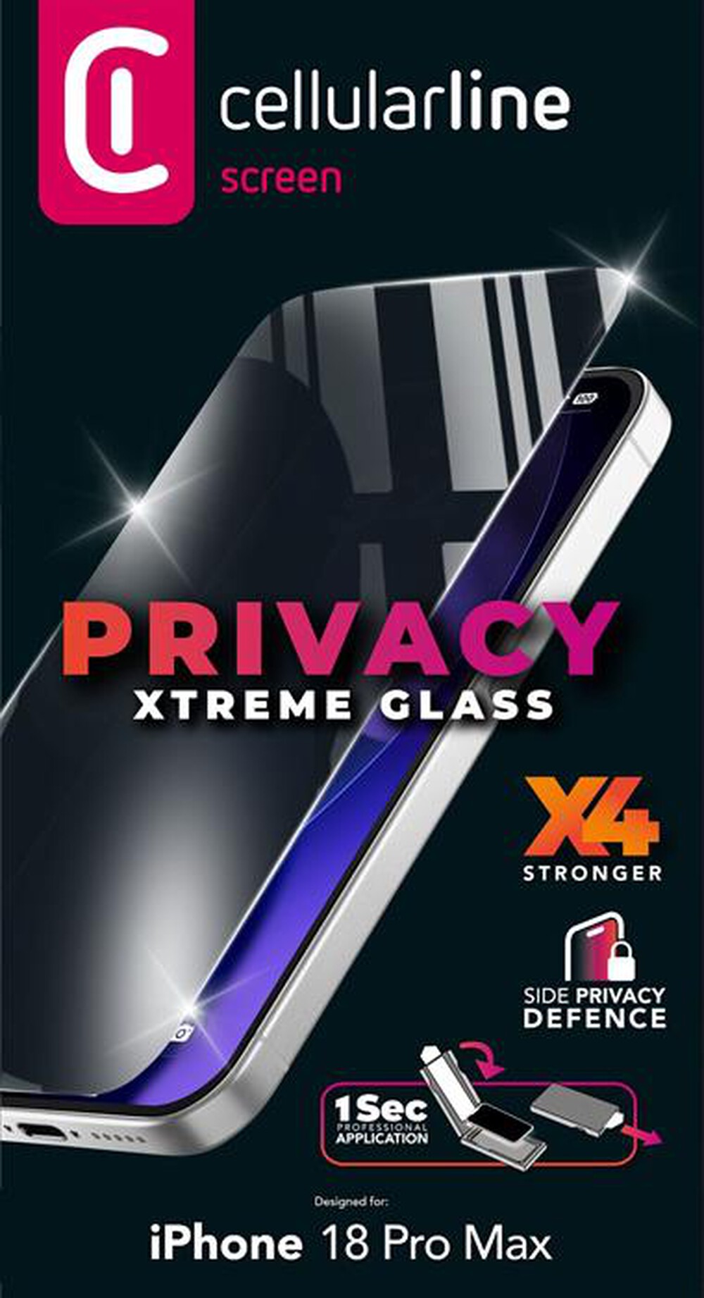 Immagine del prodotto CELLULARLINE - Schermo protettivo PRIVACY per iPhone 18 Pro Max-Trasparente