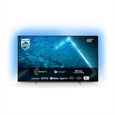 PHILIPS - Ambilight Smart TV OLED UHD 4K 48" 48OLED707/12-Silver