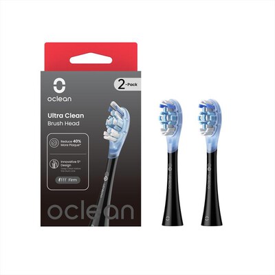 OCLEAN - Testine Ricambio Spazzolini ULTRA CLEAN 2PZ-Black