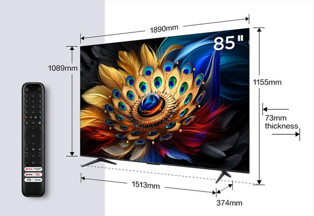 "TCL - Smart TV Q-LED UHD 4K 85\" 85C69B-Titanium"