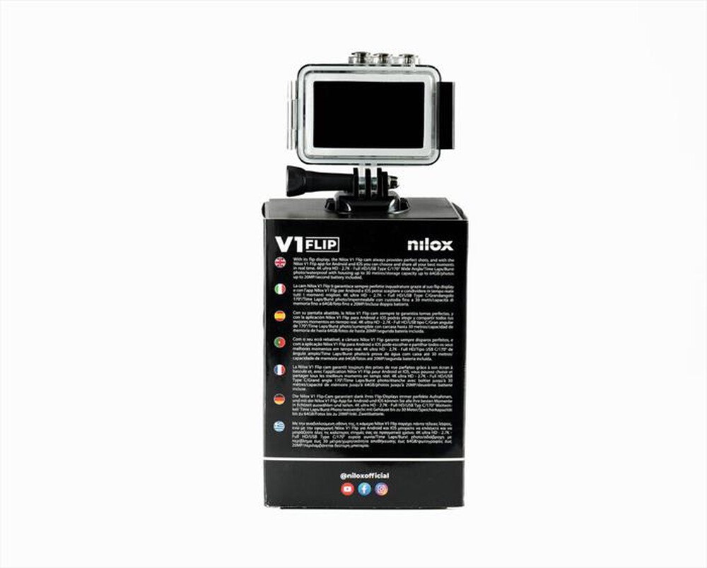 "NILOX - Action cam V1 FLIP-Nero"
