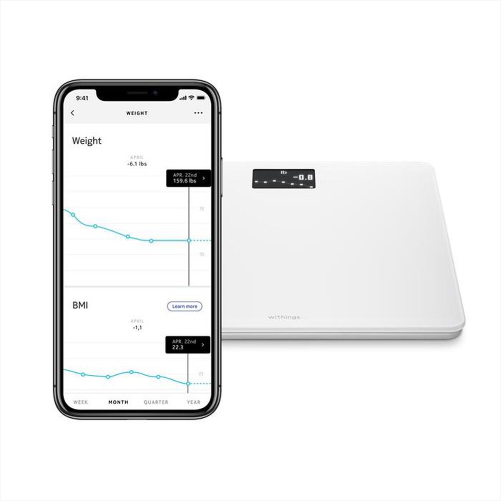 "WITHINGS - Smart Watch SCANWATCH 38MM + BILANCIA BODY-Bianco"