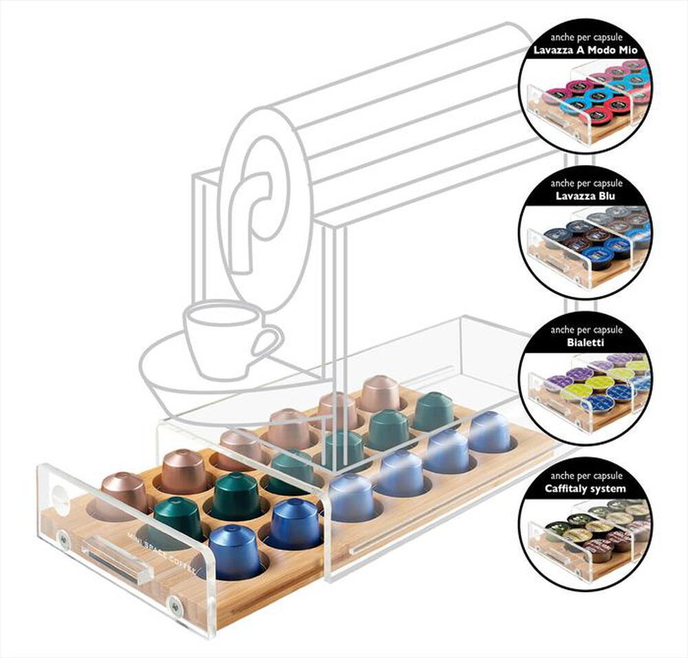 "MACOM - 836 DISPENSER 18 Universale-TRASPARENTE/LEGNO"